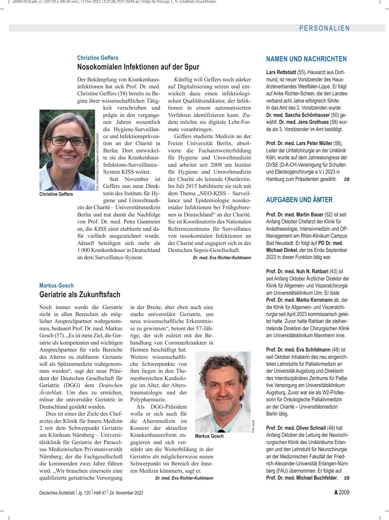 Vorschauseite 1: Namen und Nachrichten