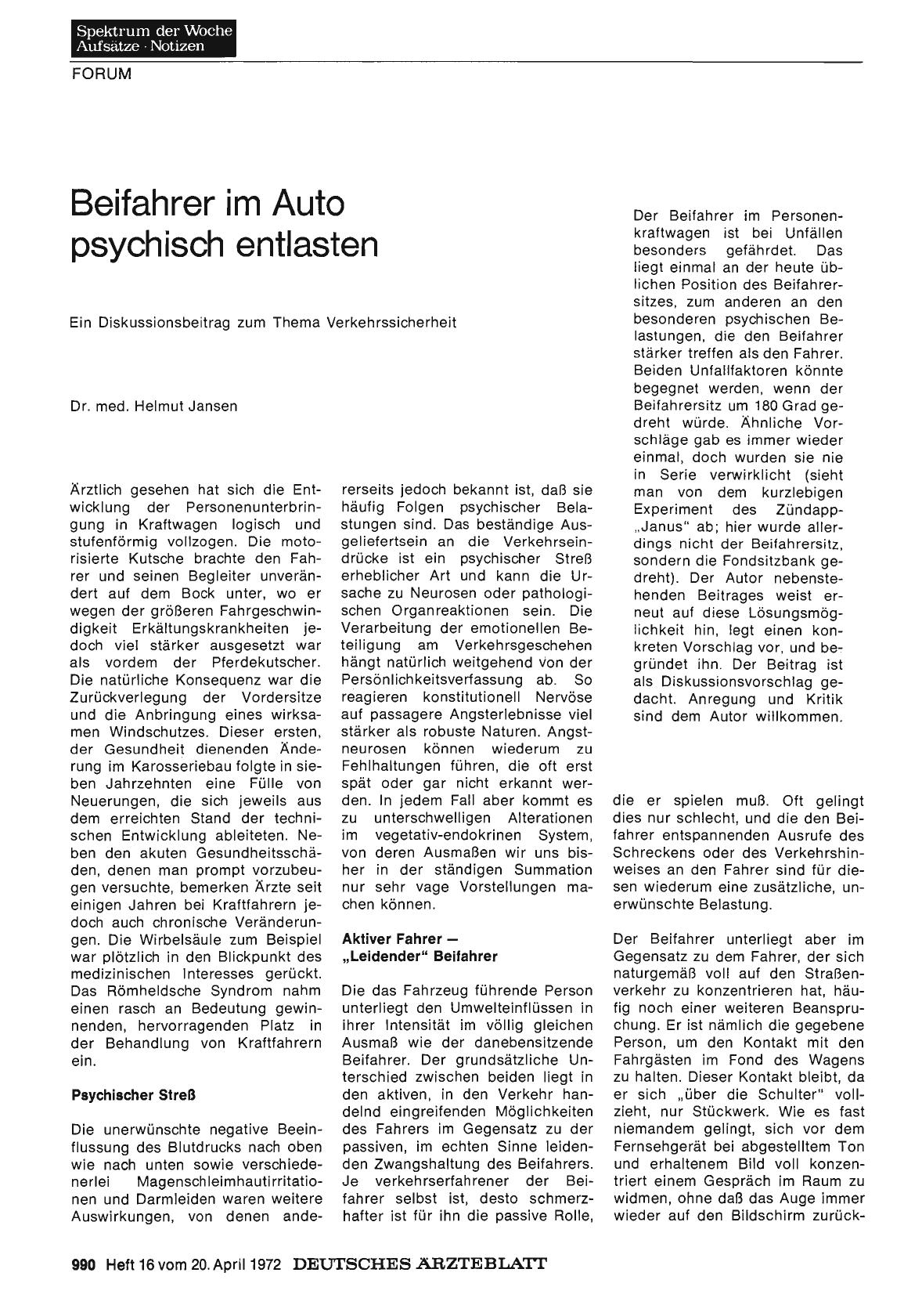 Vorschauseite 1: Beifahrer im Auto psychisch entlasten