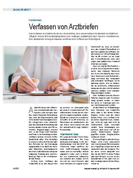 Vorschauseite 1: Krankenhaus: Verfassen von Arztbriefen