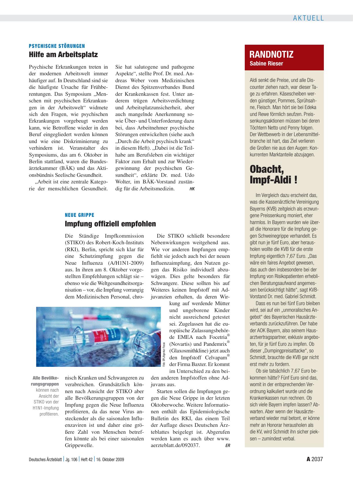 Vorschauseite 1: Randnotiz: Obacht, Impf-Aldi!