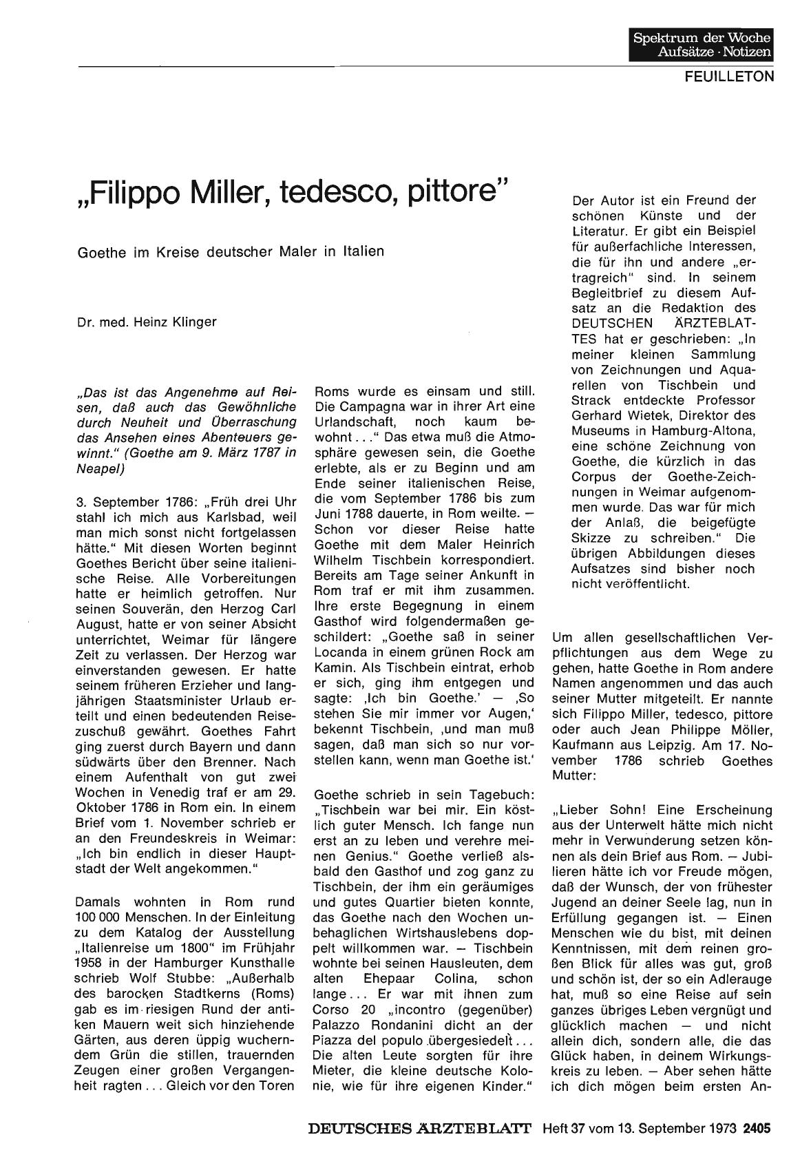 Vorschauseite 1: „Filippo Miller, tedesco, pittore”