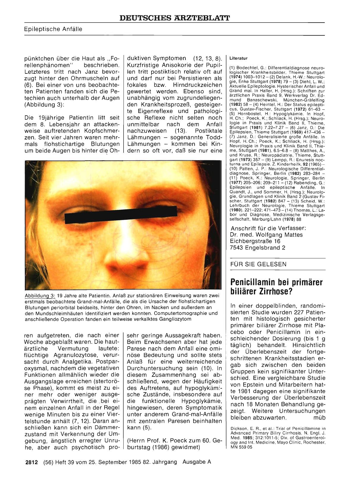 Vorschauseite 1: Penicillamin bei primärer biliärer Zirrhose?