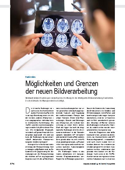 Vorschauseite 1: Radiomics: Möglichkeiten und Grenzen der neuen Bildverarbeitung