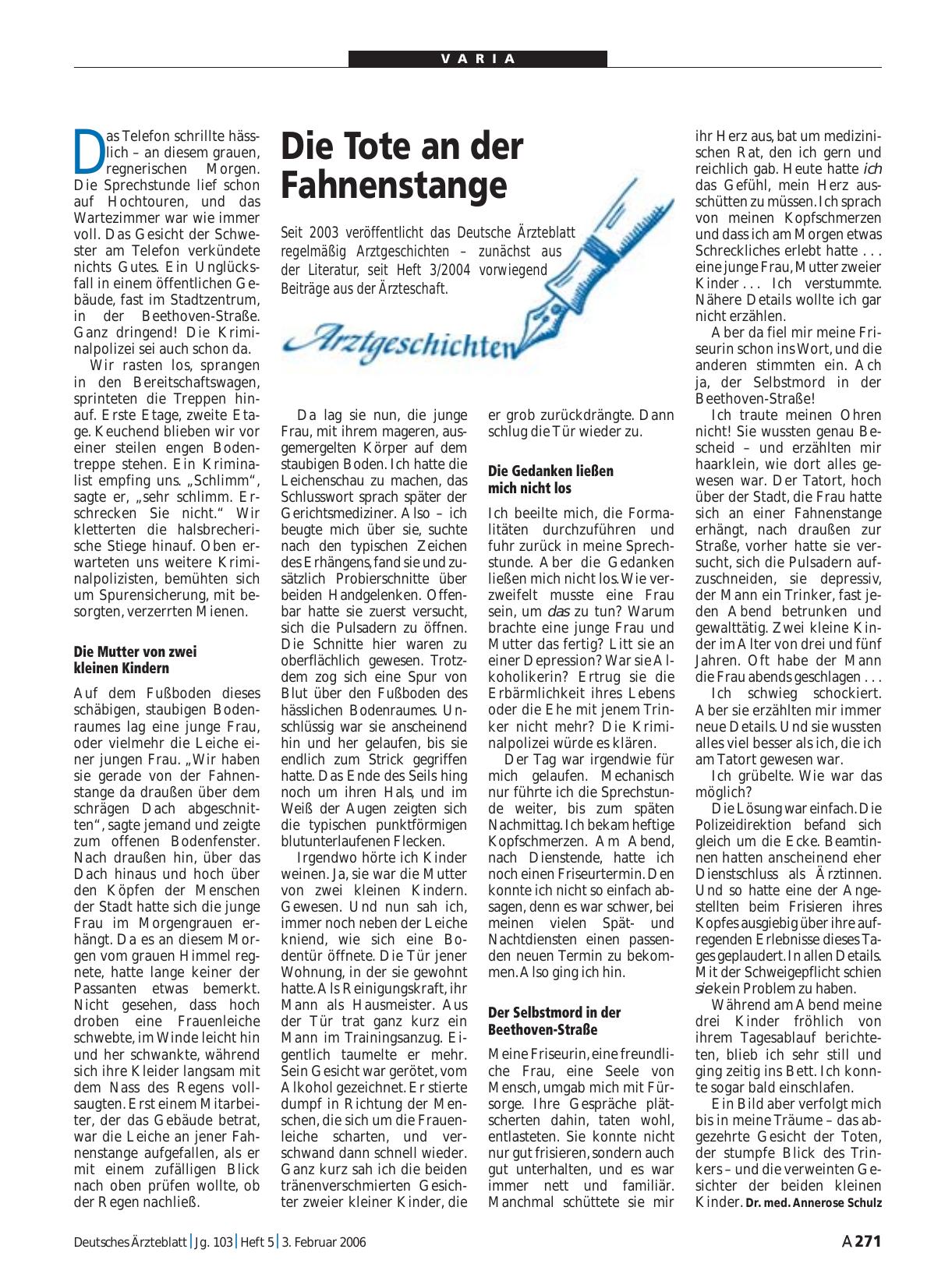 Vorschauseite 1: Die Tote an der Fahnenstange