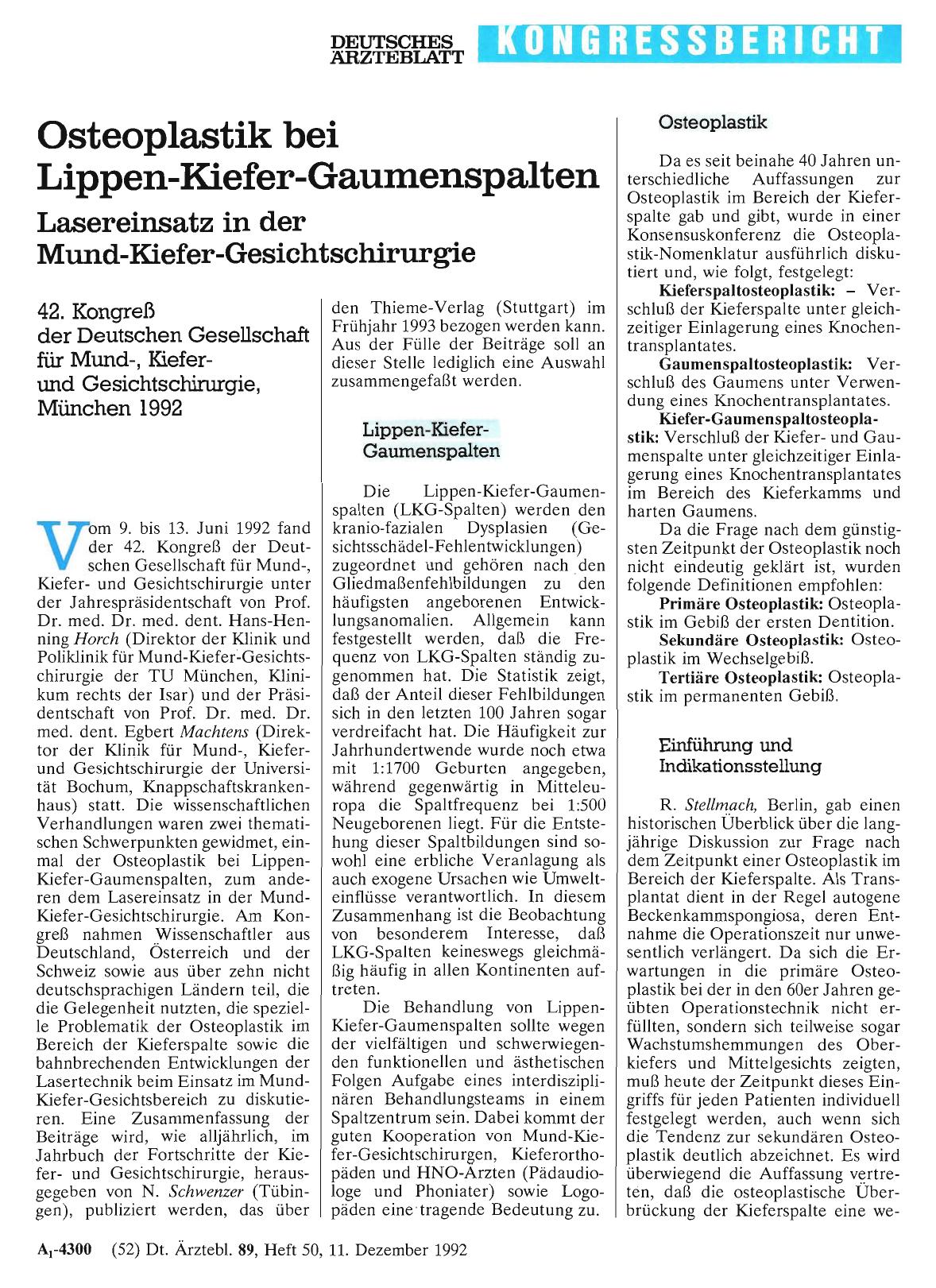 Vorschauseite 1: Osteoplastik bei Lippen-Kiefer-Gaumenspalten: Lasereinsatz in der Mund-Kiefer-Gesichtschirurgie