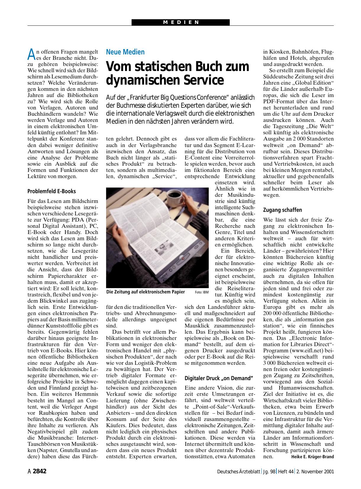 Vorschauseite 1: Neue Medien: Vom statischen Buch zum dynamischen Service
