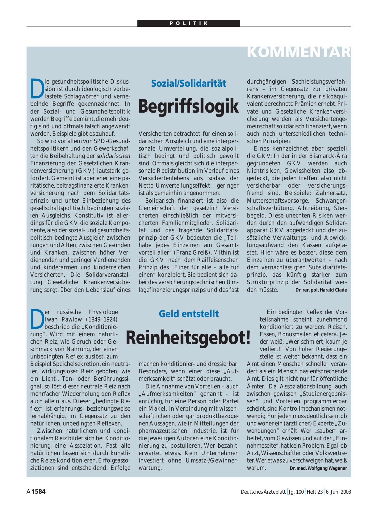 Vorschauseite 1: Geld entstellt: Reinheitsgebot!