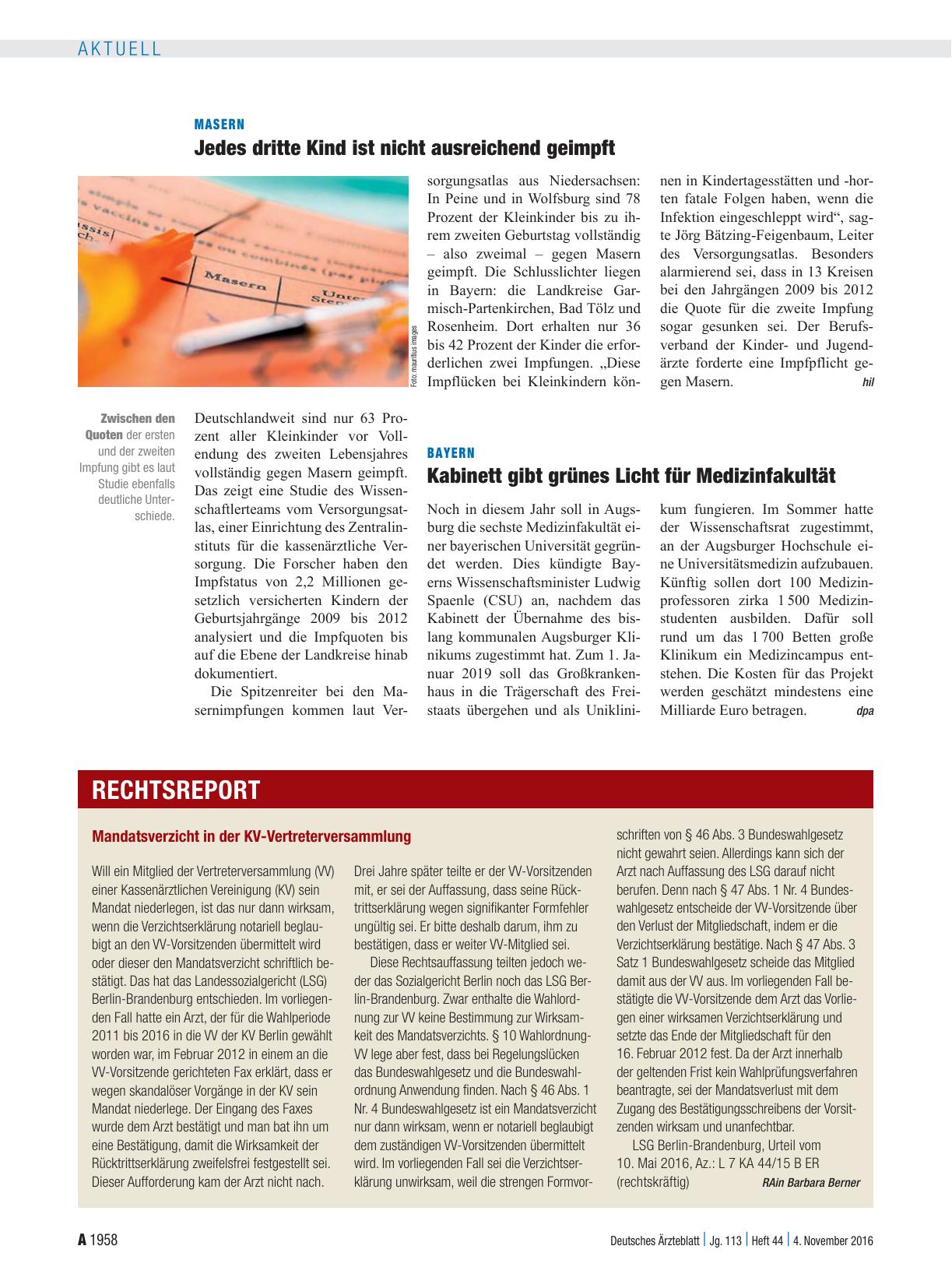Vorschauseite 1: Bayern: Kabinett gibt grünes Licht für Medizinfakultät