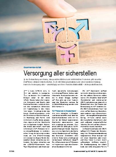 Vorschauseite 1: Geschlechtervielfalt: Versorgung aller sicherstellen