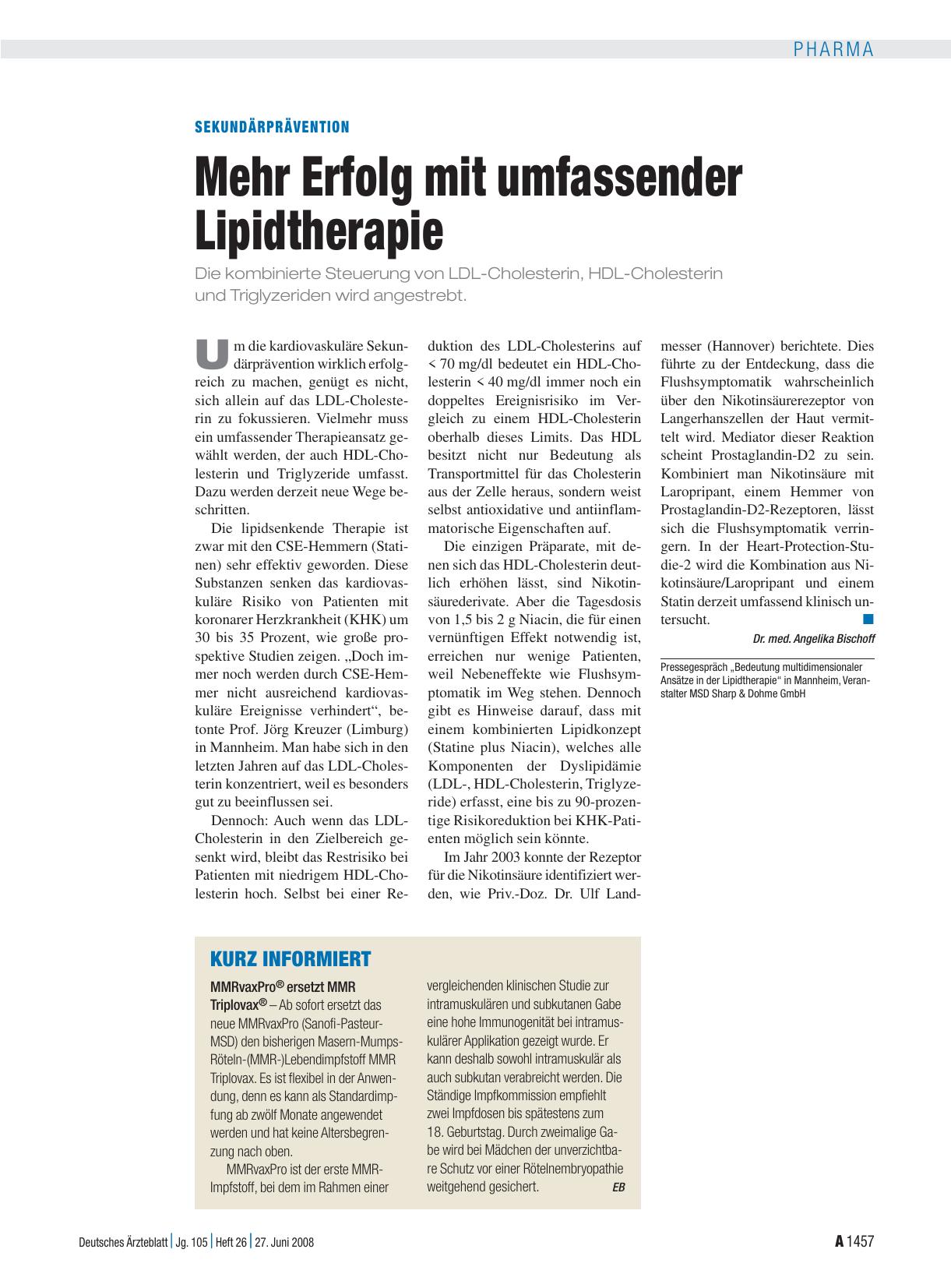Vorschauseite 1: Sekundärprävention: Mehr Erfolg mit umfassender Lipidtherapie
