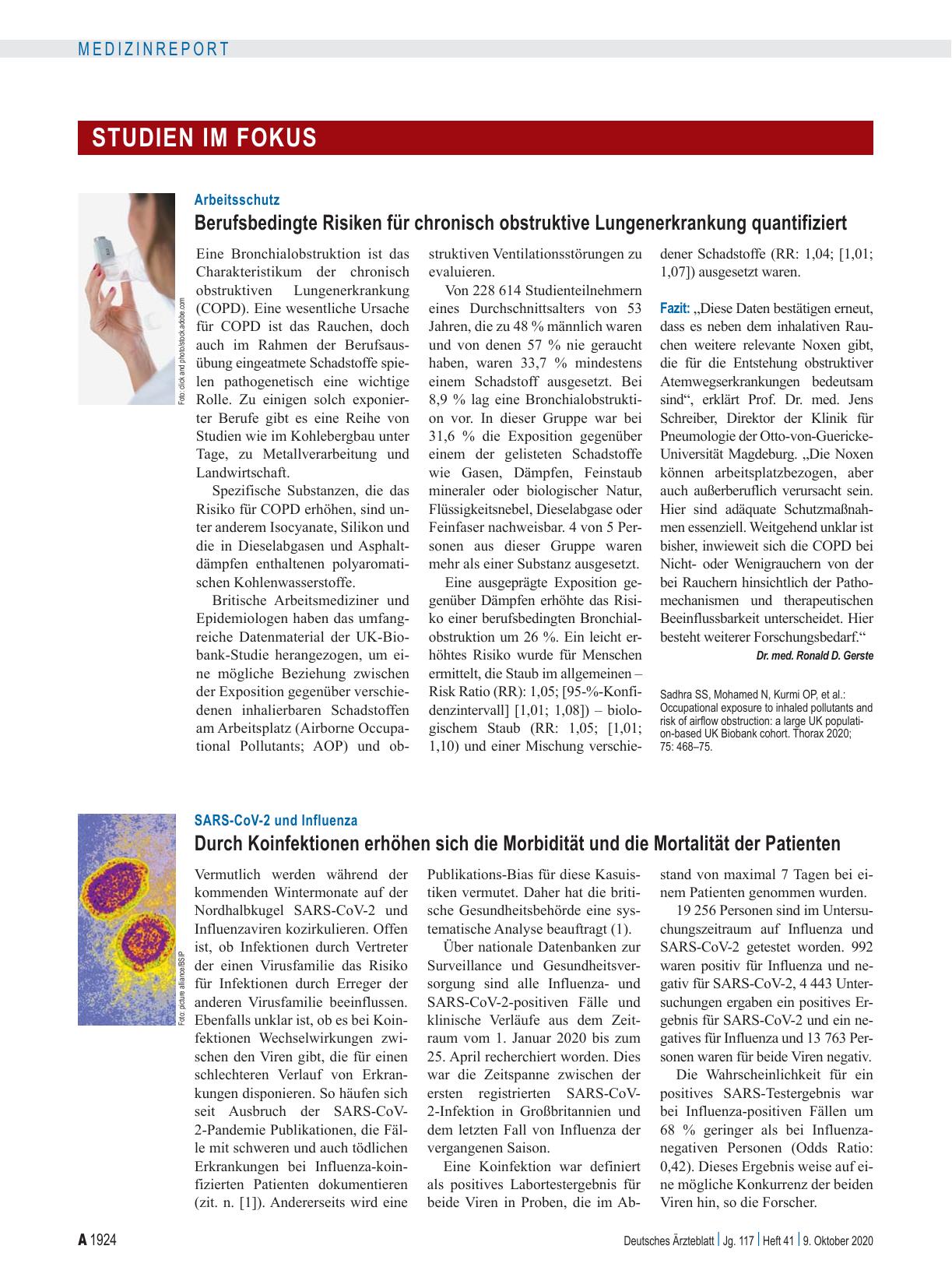 Vorschauseite 1: Arbeitsschutz: Berufsbedingte Risiken für chronisch obstruktive Lungenerkrankung quantifiziert
