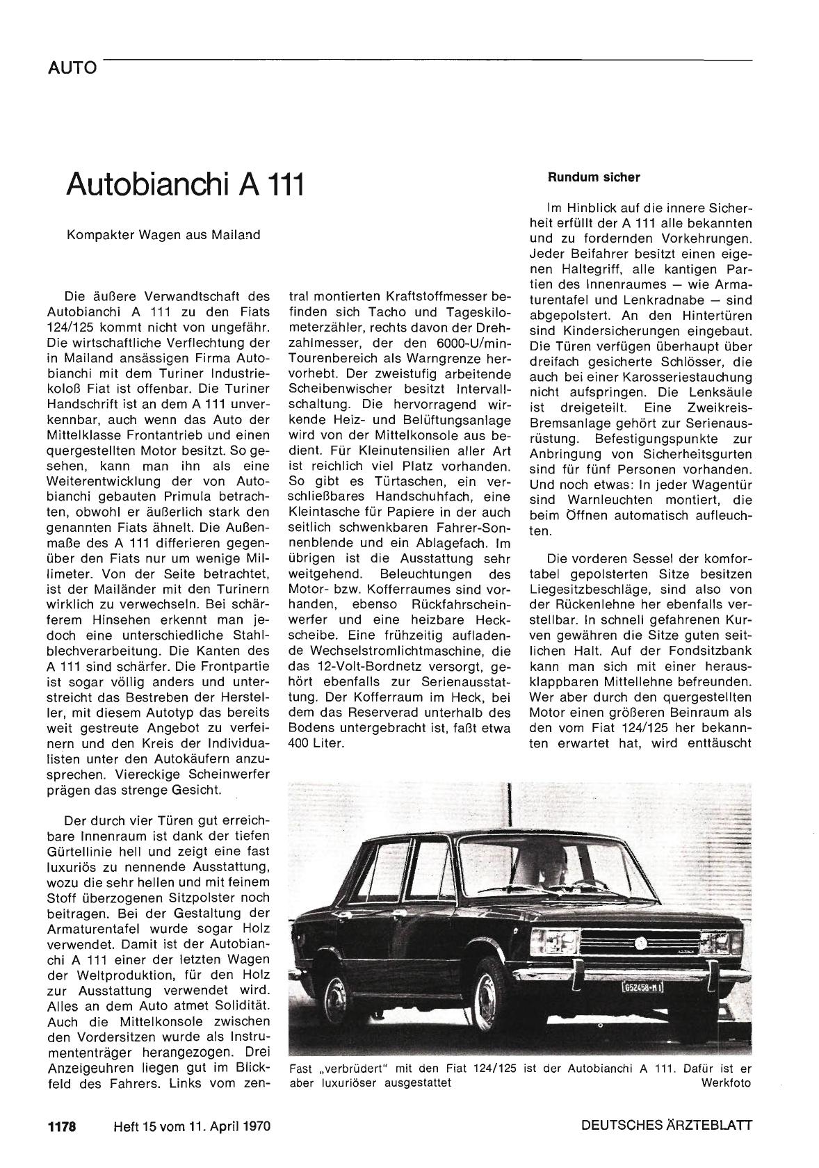 Vorschauseite 1: Autobianchi A 111
