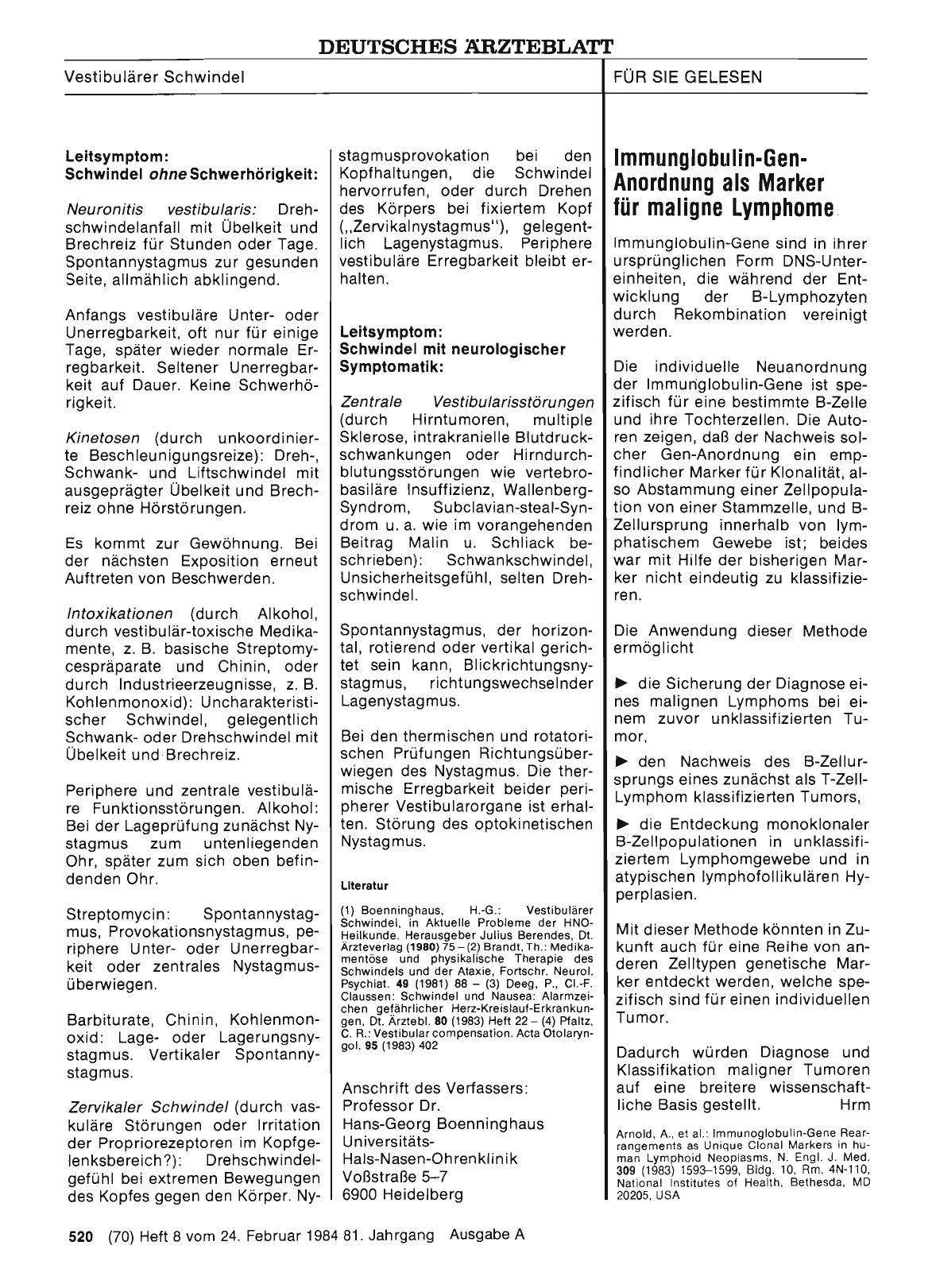 Vorschauseite 1: Immunglobulin-Gen-Anordnung als Marker für maligne Lymphome