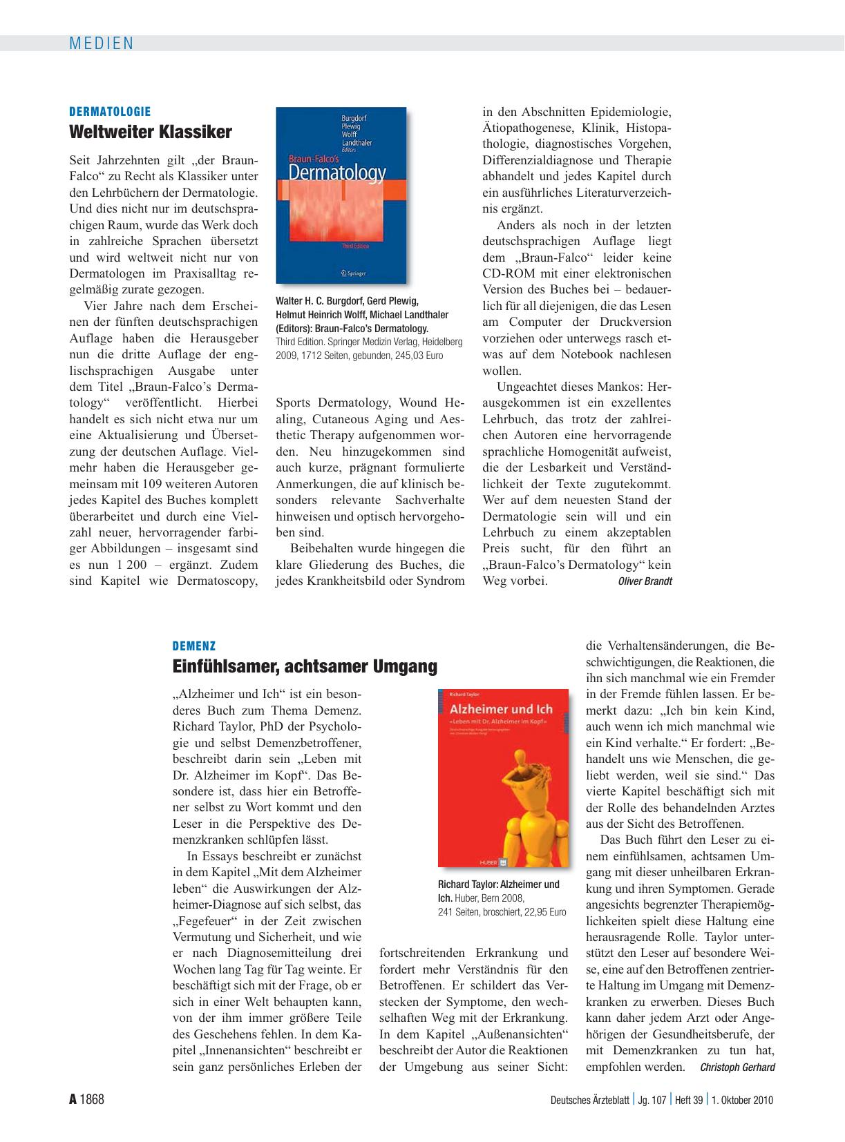Vorschauseite 1: Dermatologie: Weltweiter Klassiker