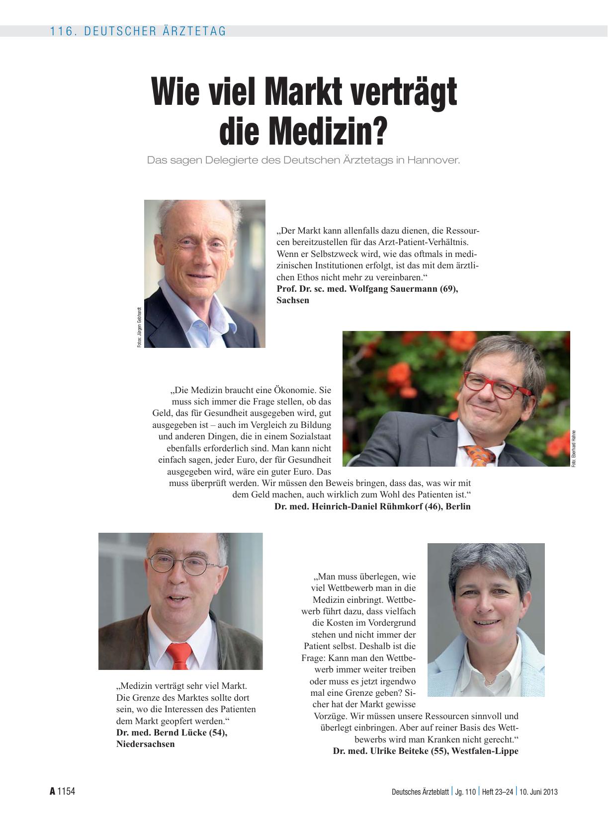 Vorschauseite 1: Wie viel Markt verträgt die Medizin?