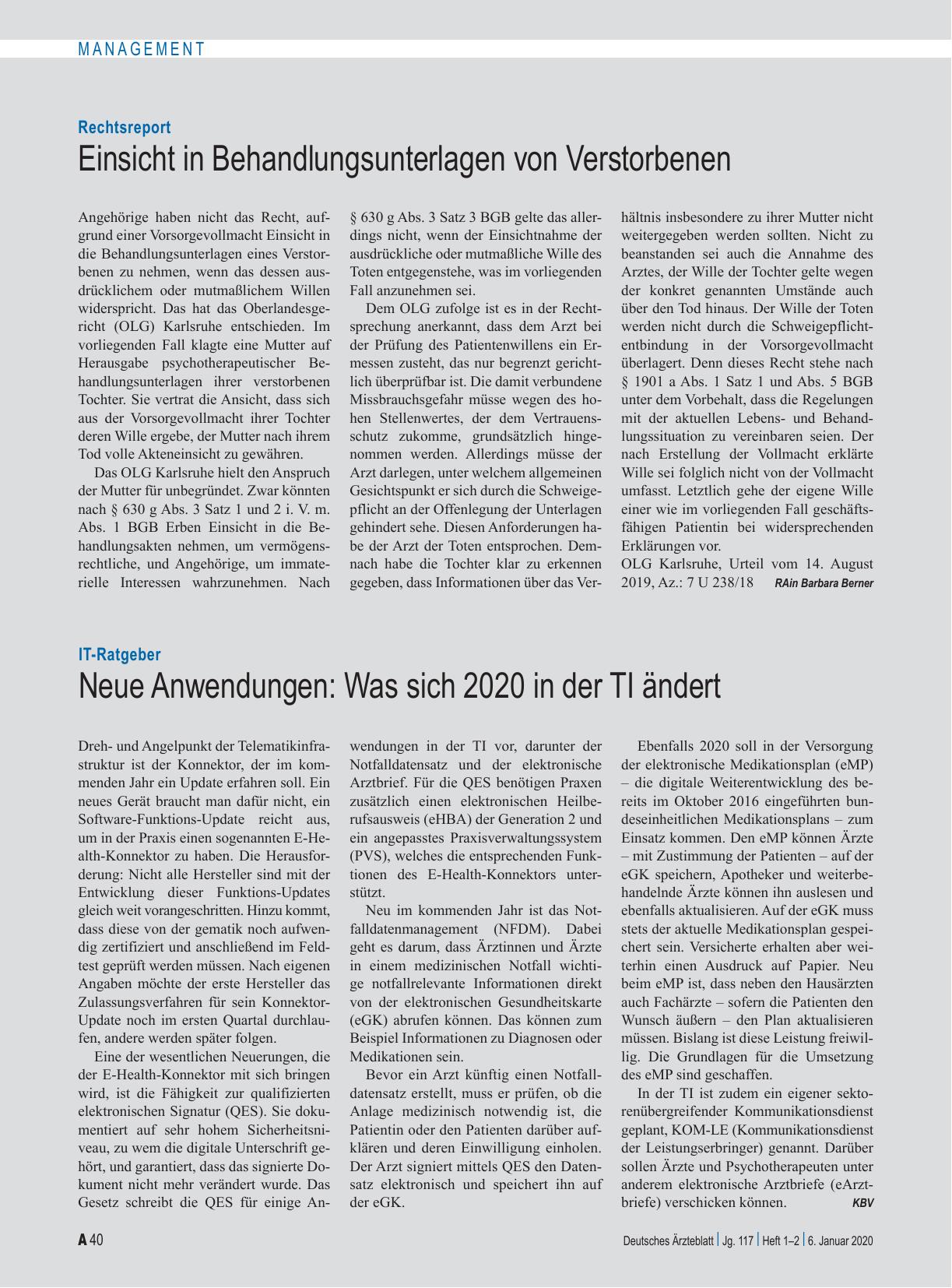 Vorschauseite 1: IT-Ratgeber: Neue Anwendungen: Was sich 2020 in der TI ändert