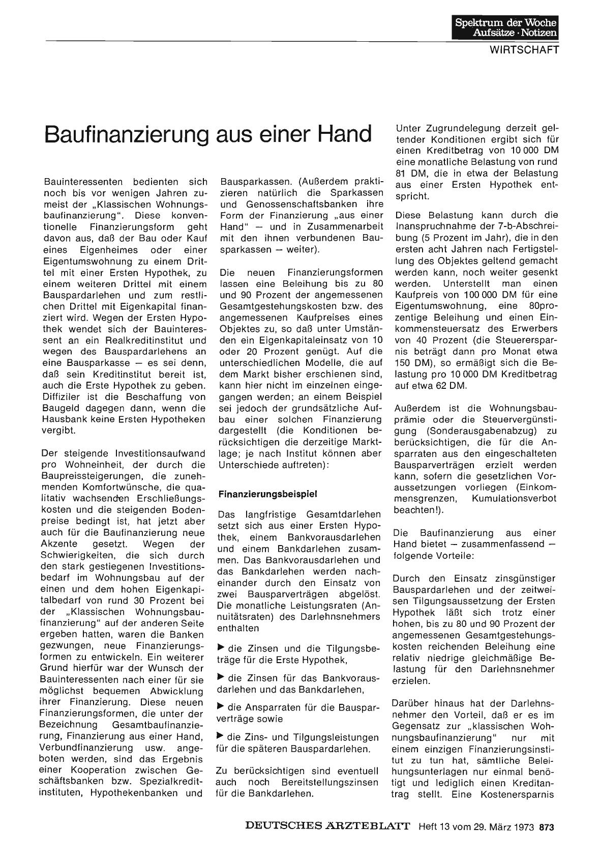 Vorschauseite 1: Baufinanzierung aus einer Hand