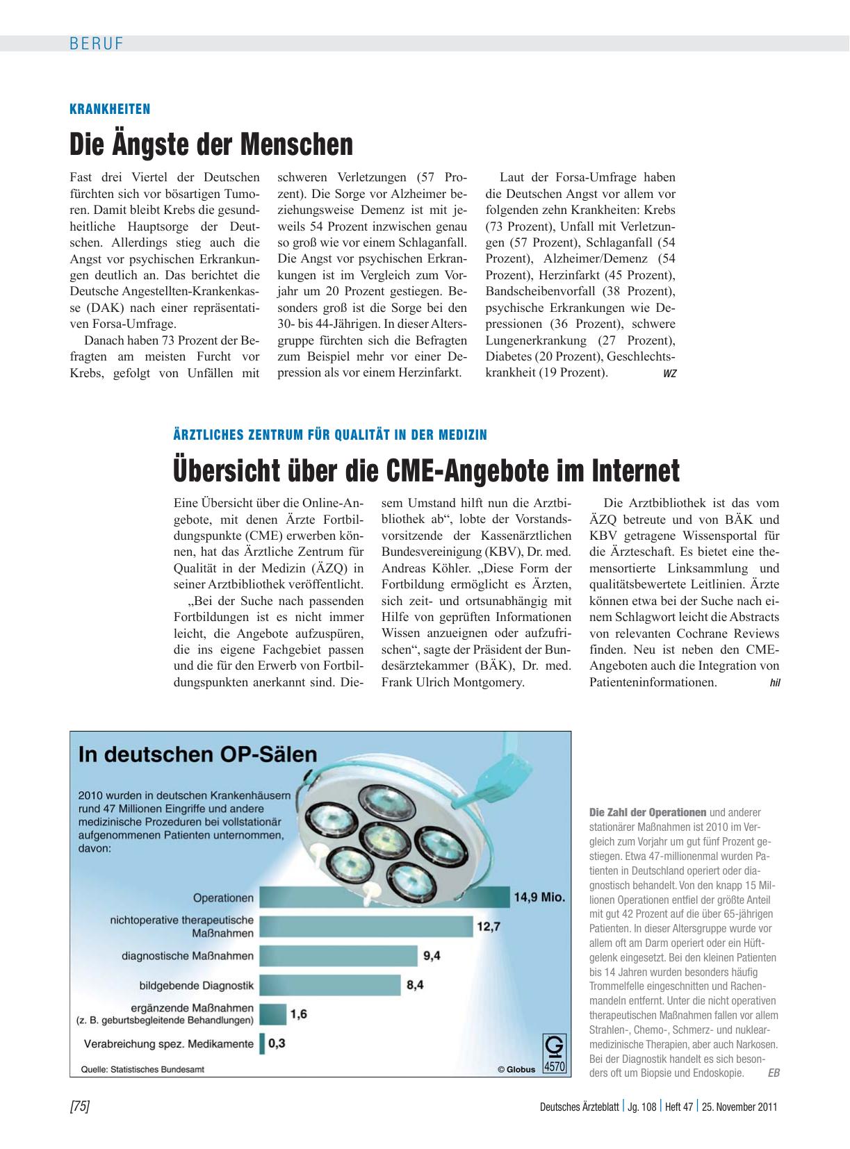 Vorschauseite 1: Krankheiten: Die Ängste der Menschen