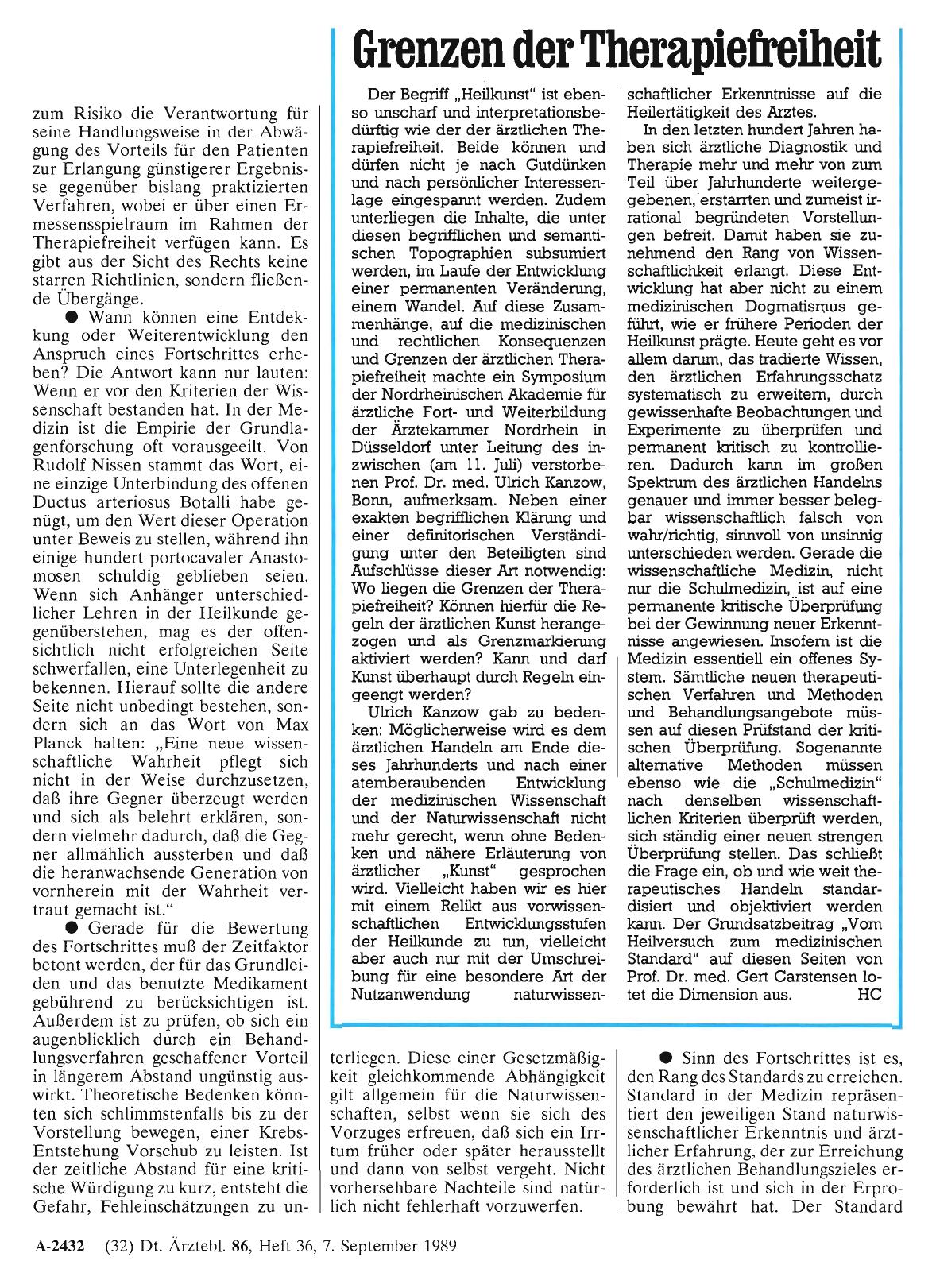 Vorschauseite 1: Grenzen der Therapiefreiheit