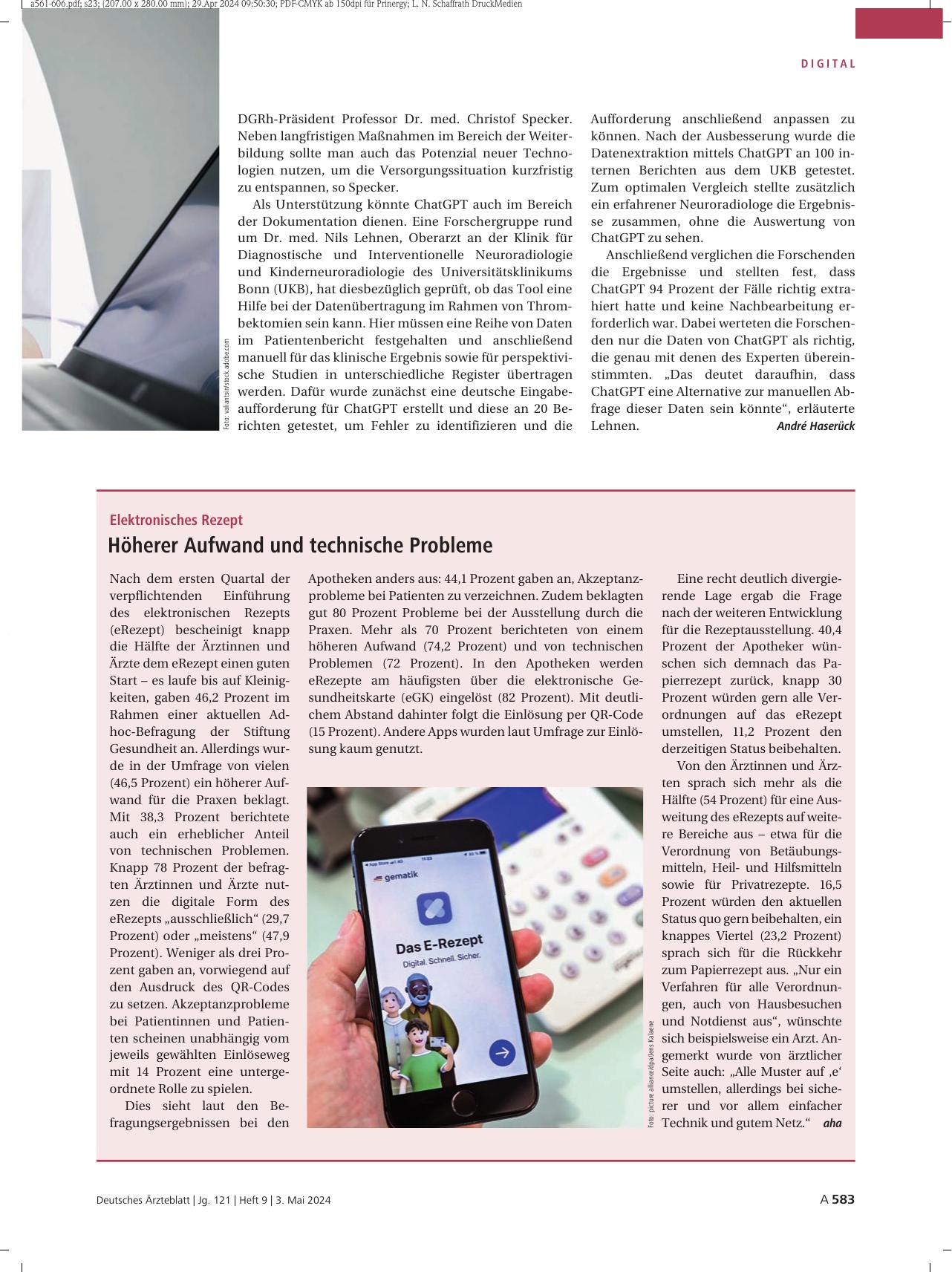 Vorschauseite 1: Elektronisches Rezept: Höherer Aufwand und technische Probleme