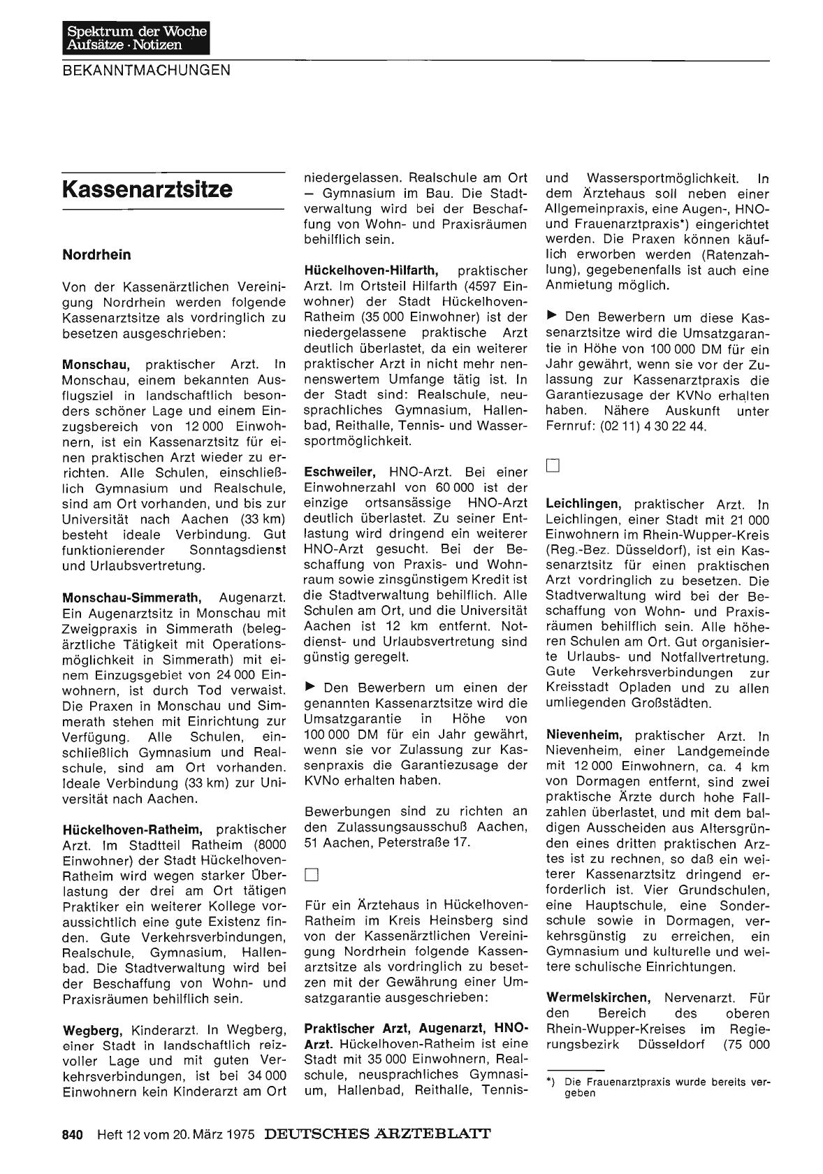 Vorschauseite 1: Kassenarztsitze