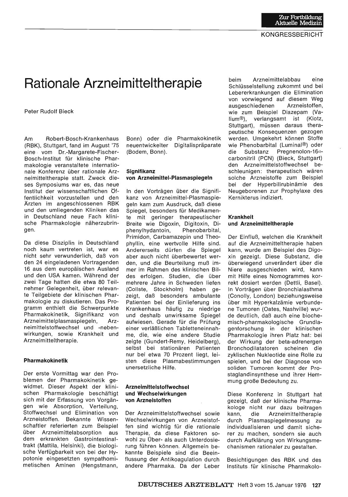 Vorschauseite 1: Rationale Arzneimitteltherapie