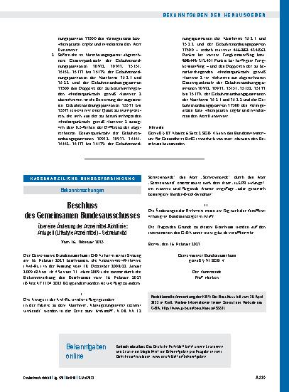 Vorschauseite 1: Beschluss des Gemeinsamen Bundesausschusses über eine Änderung der Arzneimittel-Richtlinie: Setmelanotid