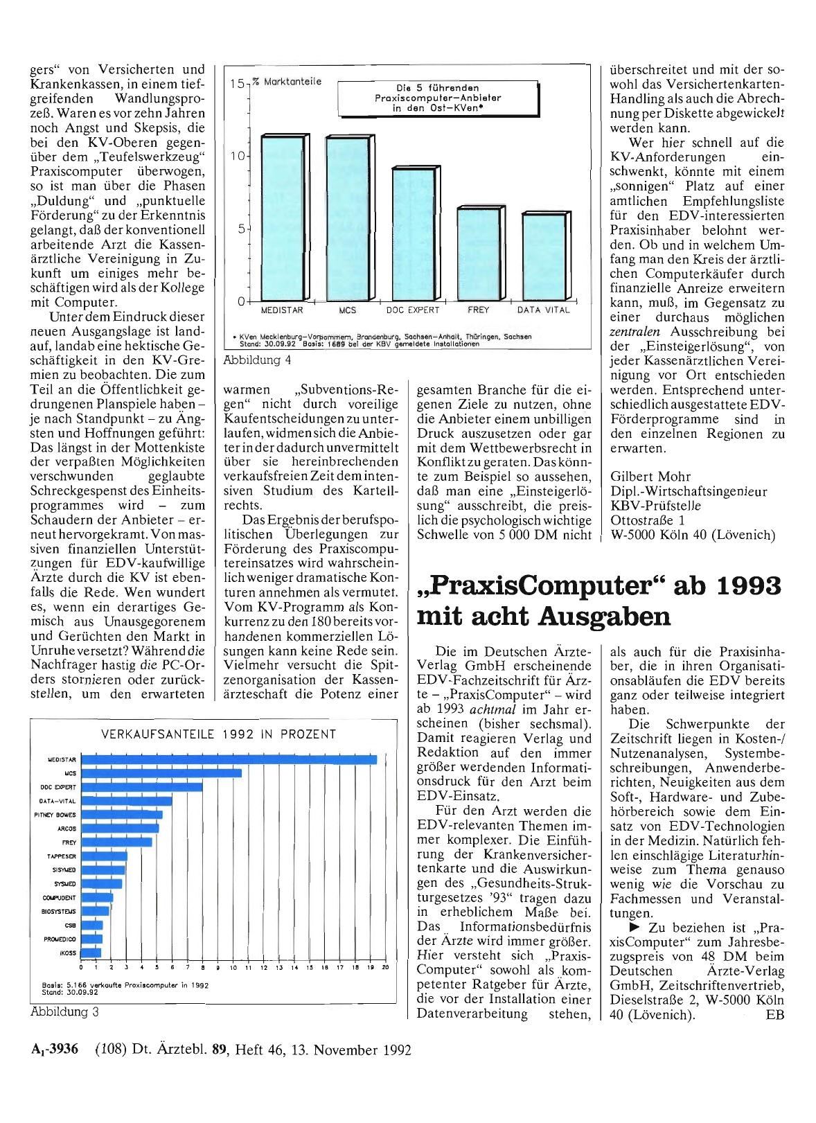 Vorschauseite 1: „PraxisComputer“ ab 1993 mit acht Ausgaben
