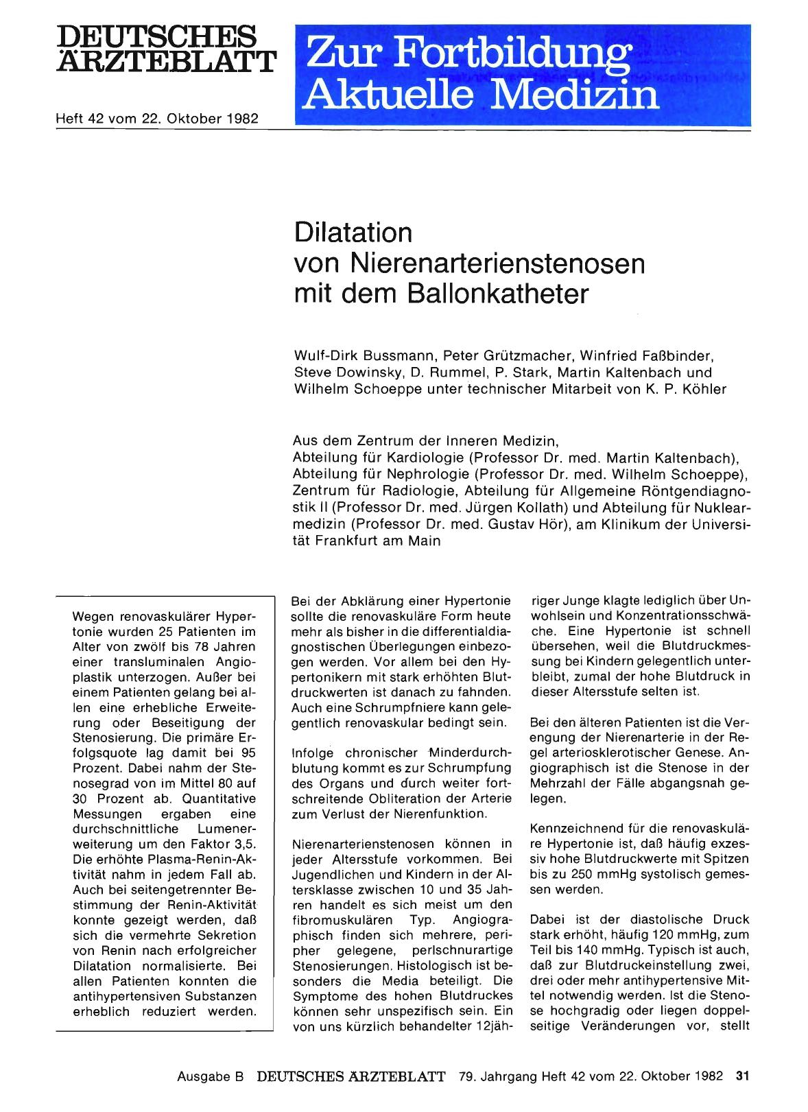 Vorschauseite 1: Dilatation von Nierenarterienstenosen mit dem Ballonkatheter