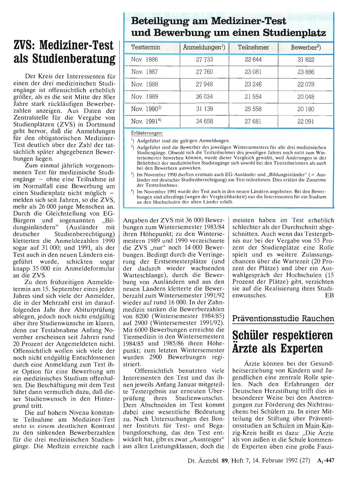 Vorschauseite 1: Präventionsstudie Rauchen: Schüler respektieren Ärzte als Experten