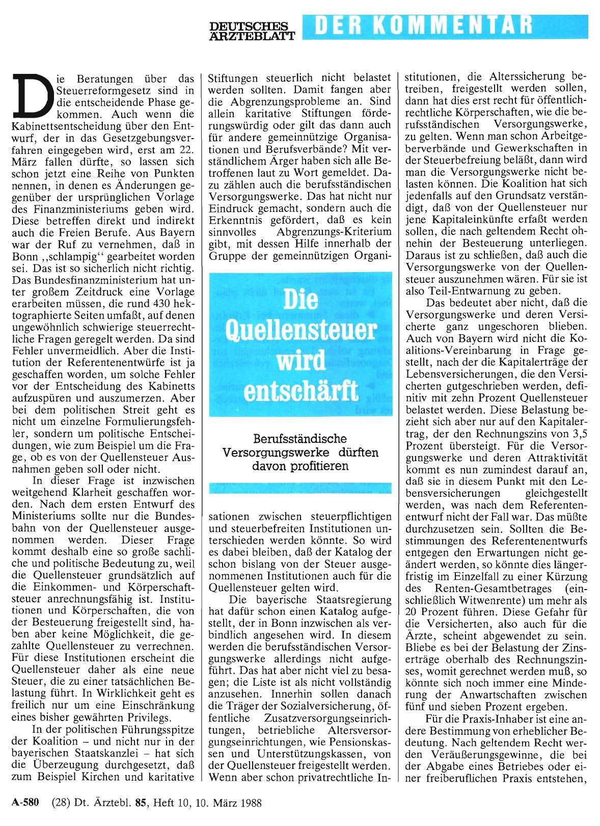 Vorschauseite 1: Die Quellensteuer wird entschärft