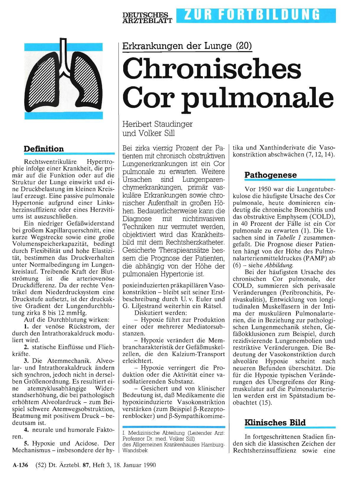 Vorschauseite 1: Erkrankungen der Lunge (20): Chronisches Cor pulmonale