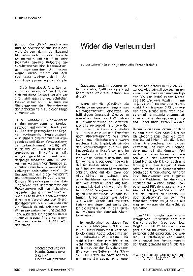 Vorschauseite 1: Wider die Verleumder!