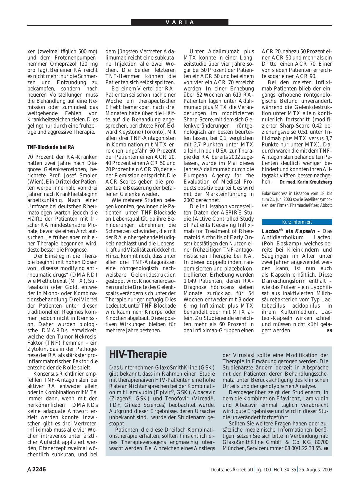 Vorschauseite 1: HIV-Therapie