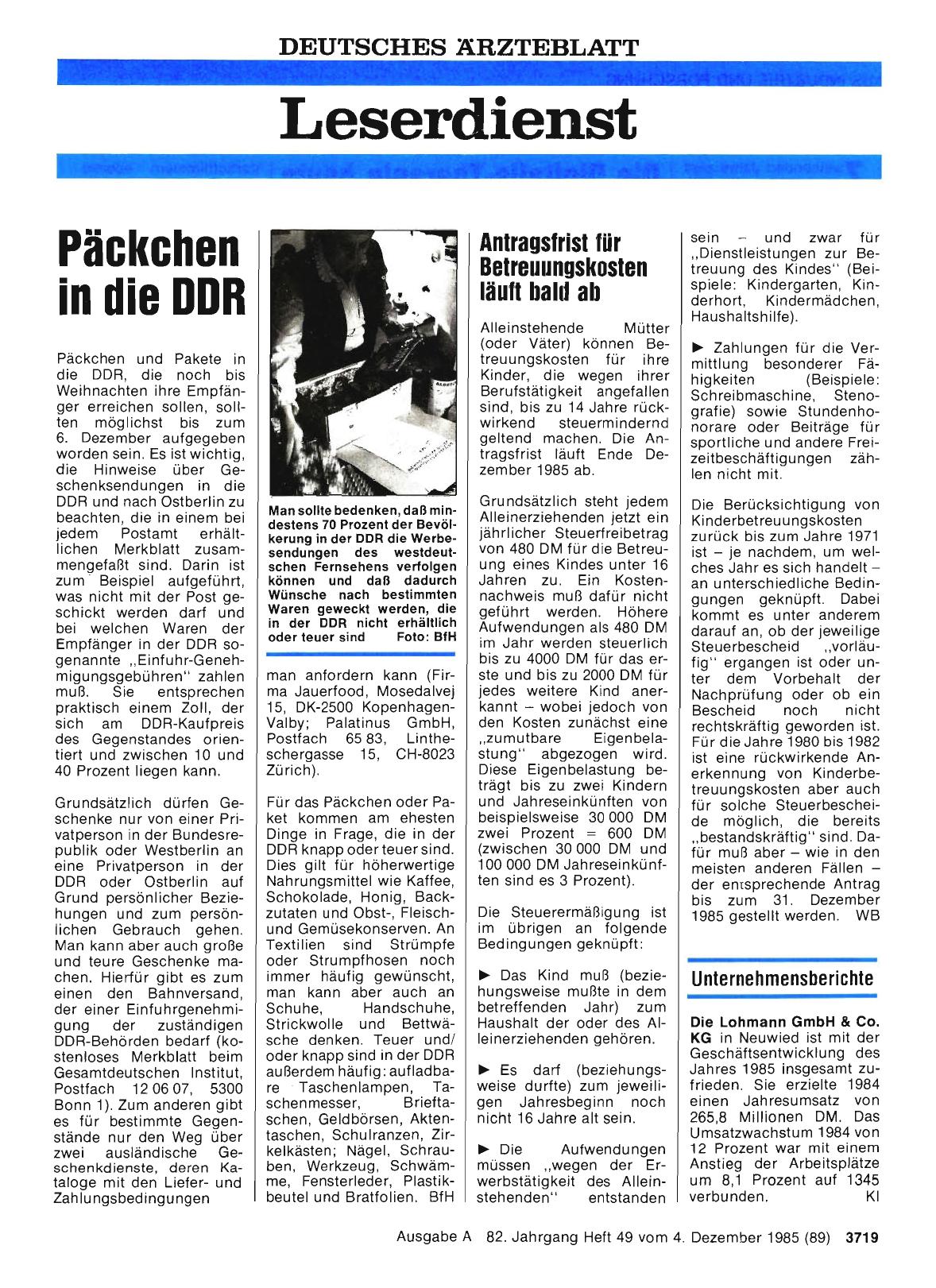 Vorschauseite 1: Unternehmensberichte: Die Lohmann GmbH & Co. KG