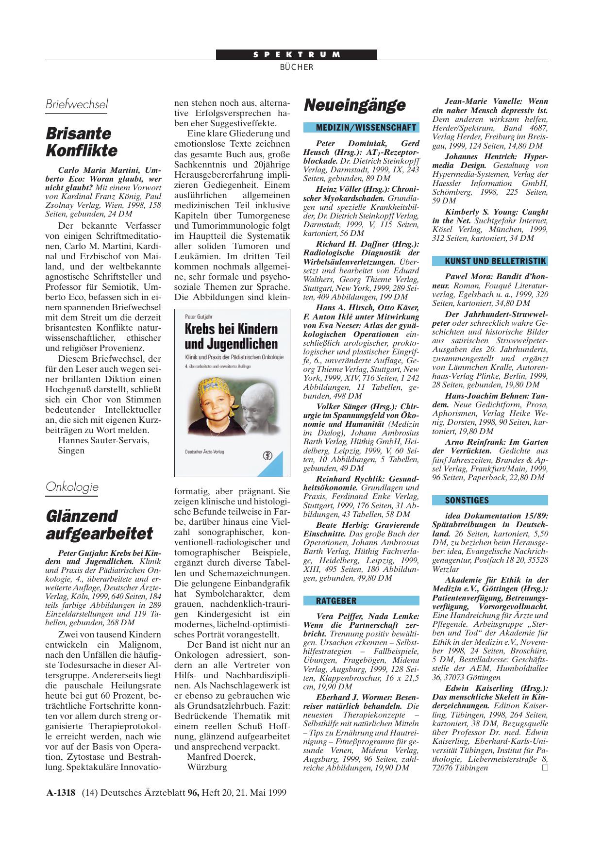 Vorschauseite 1: Krebs bei Kindern und Jugendlichen