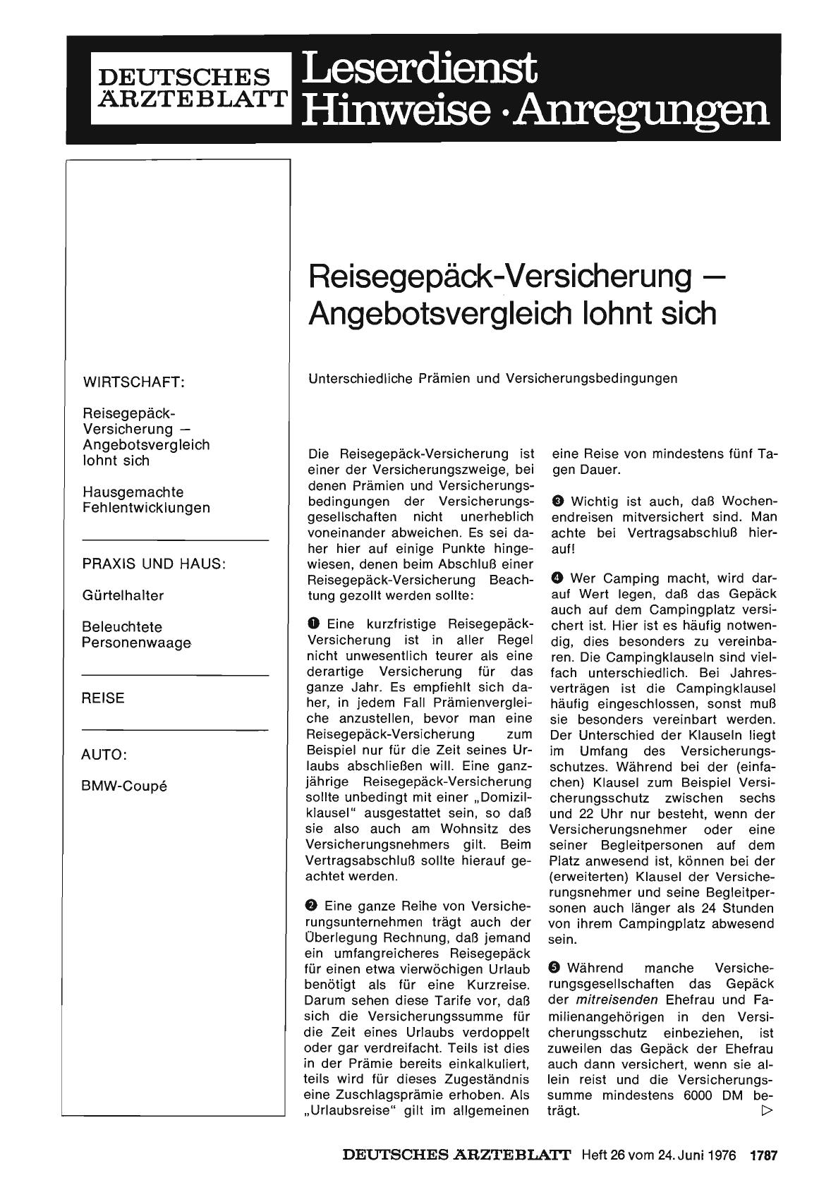 Vorschauseite 1: Reisegepäck-Versicherung — Angebotsvergleich lohnt sich