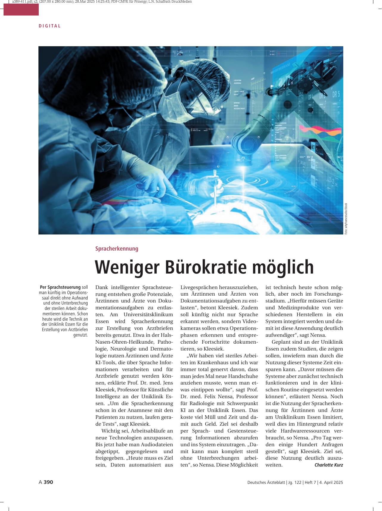 Vorschauseite 1: Spracherkennung: Weniger Bürokratie möglich