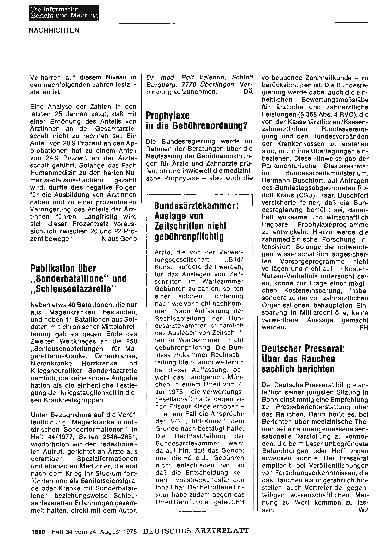 Vorschauseite 1: Deutscher Presserat: über das Rauchen sachlich berichten