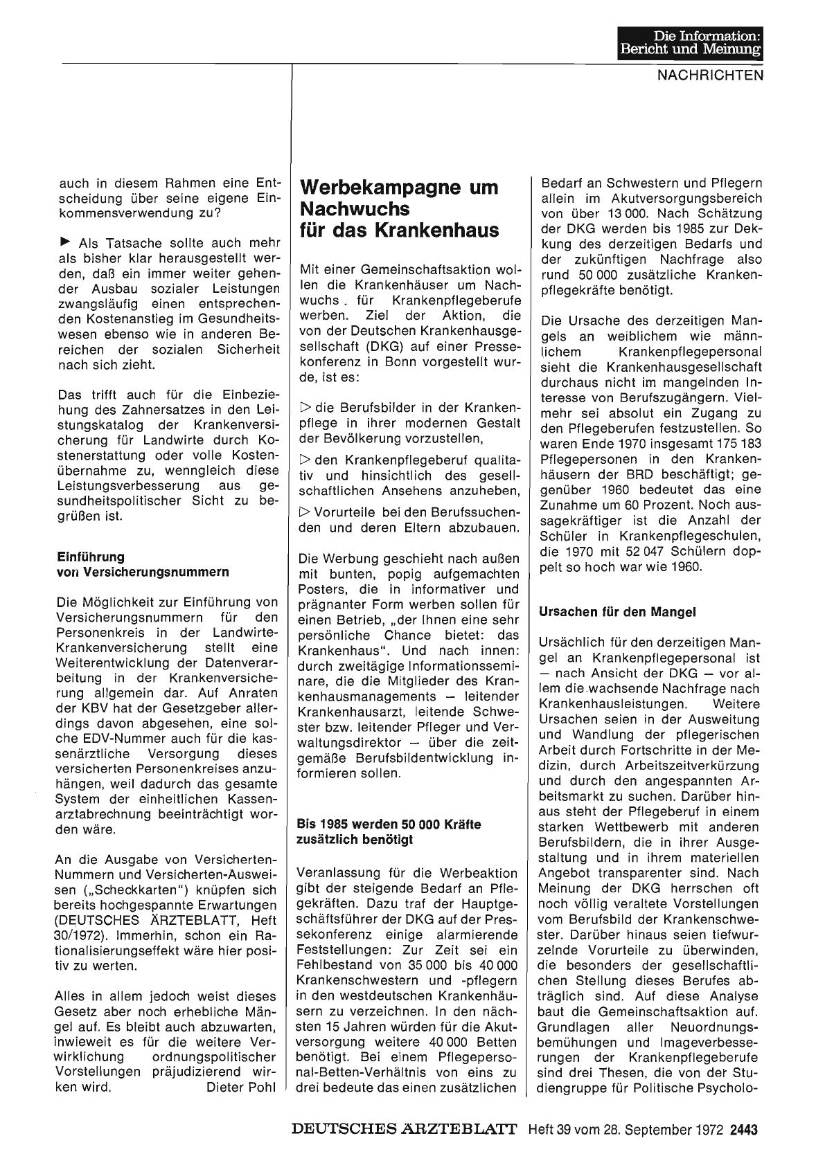 Vorschauseite 1: Werbekampagne um Nachwuchs für das Krankenhaus