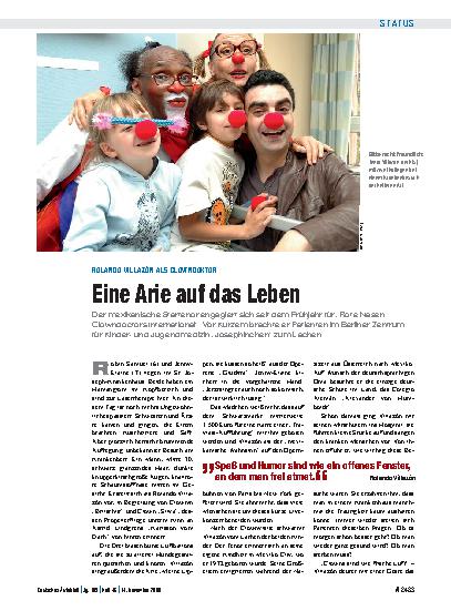 Vorschauseite 1: Rolando Villazón als Clowndoktor: Eine Arie auf das Leben