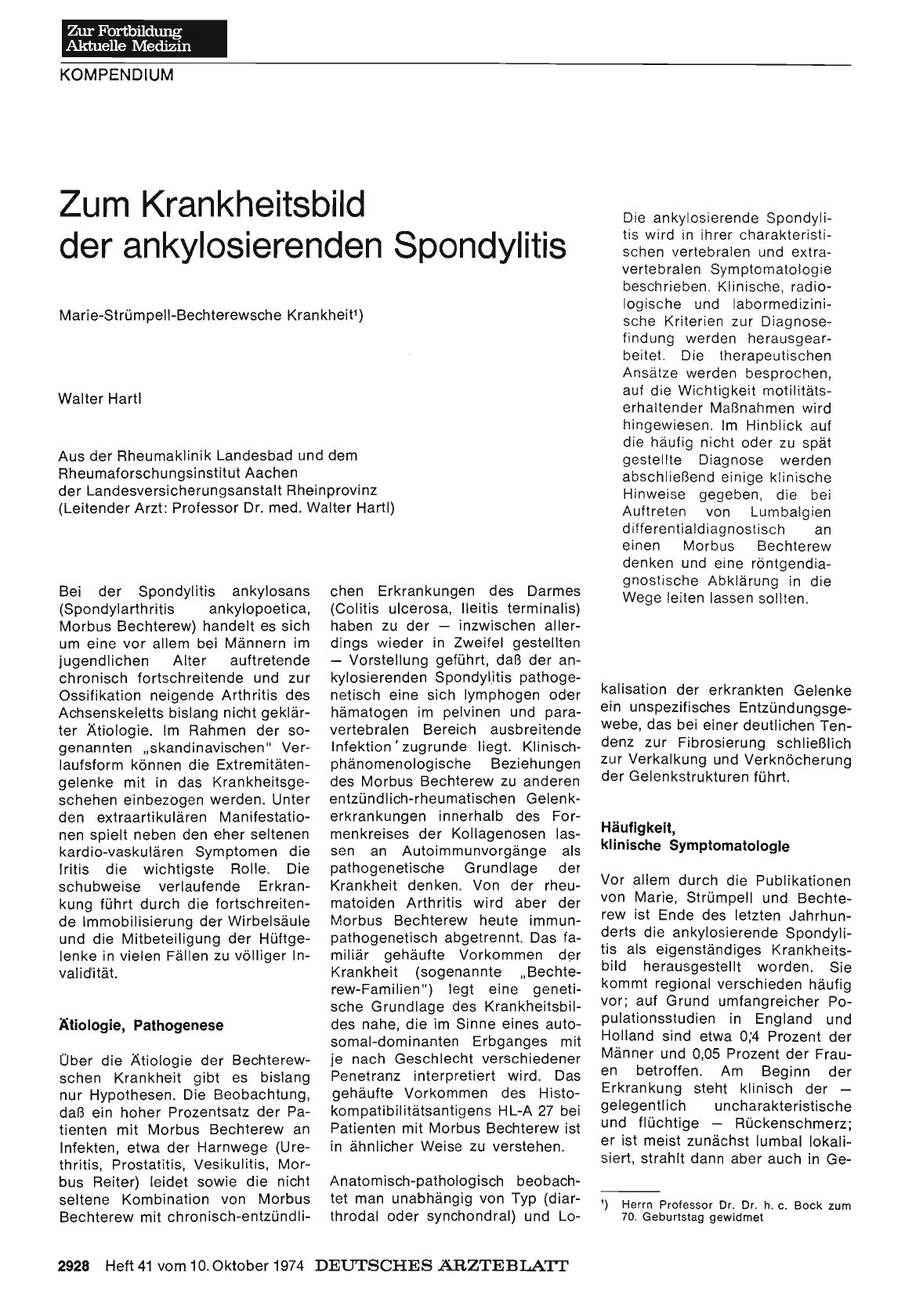 Vorschauseite 1: Zum Krankheitsbild der ankylosierenden Spondylitis