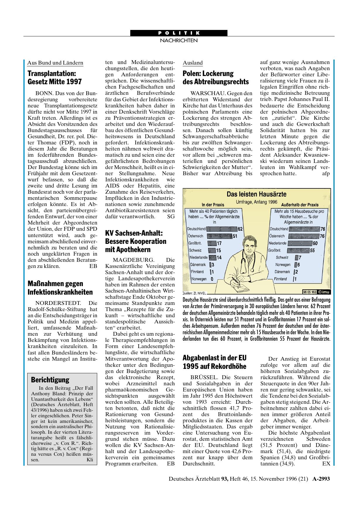 Vorschauseite 1: Abgabenlast in der EU 1995 auf Rekordhöhe