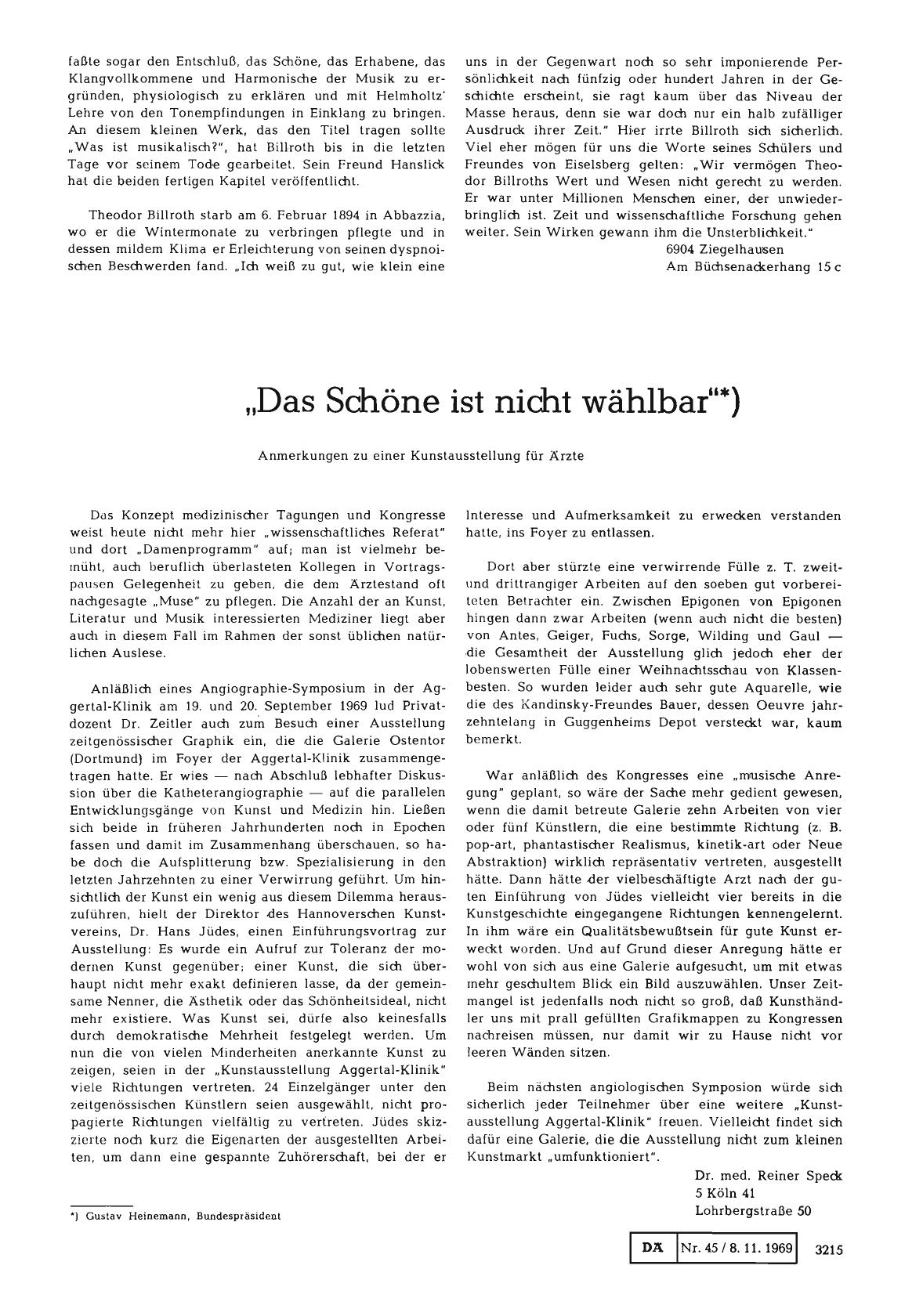 Vorschauseite 1: „Das Schöne ist nicht wählbar"