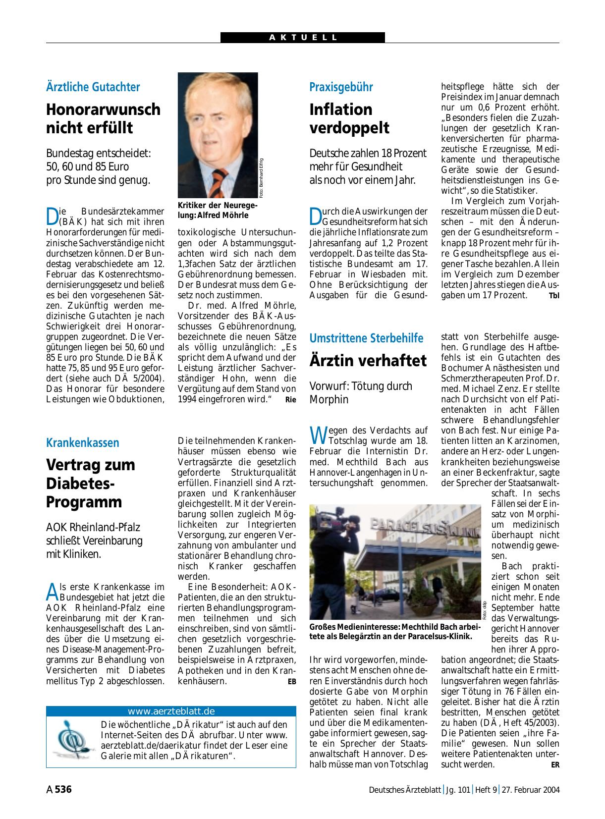 Vorschauseite 1: Praxisgebühr: Inflation verdoppelt