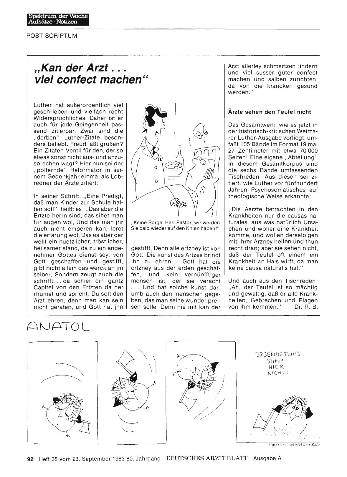 Vorschauseite 1: „Kan der Arzt. . viel confect machen“