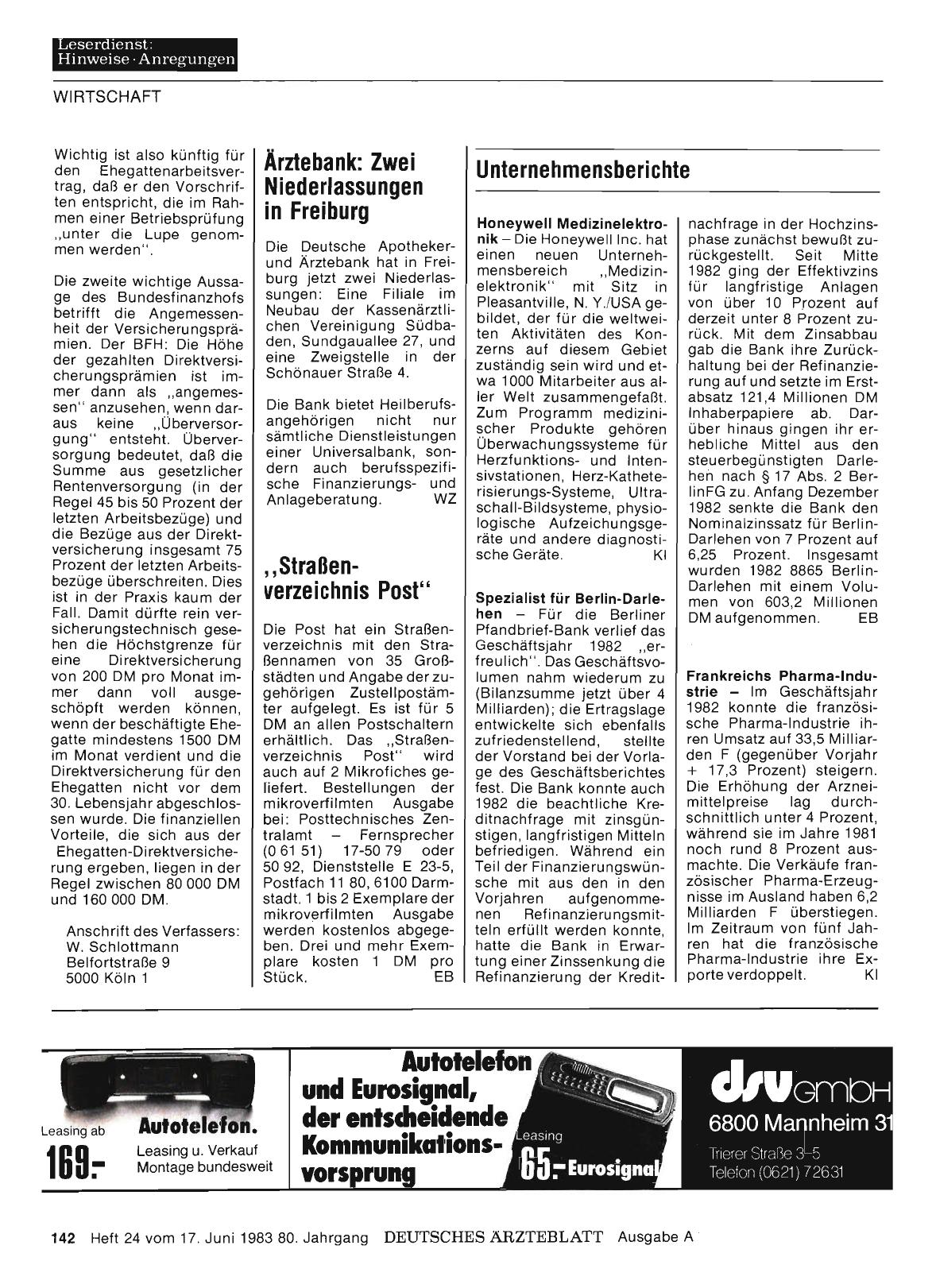 Vorschauseite 1: „Straßenverzeichnis Post“