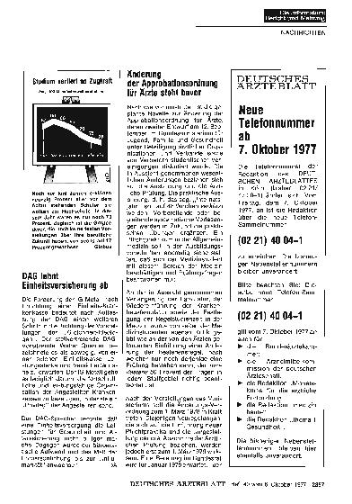 Vorschauseite 1: DAG lehnt Einheitsversicherung ab