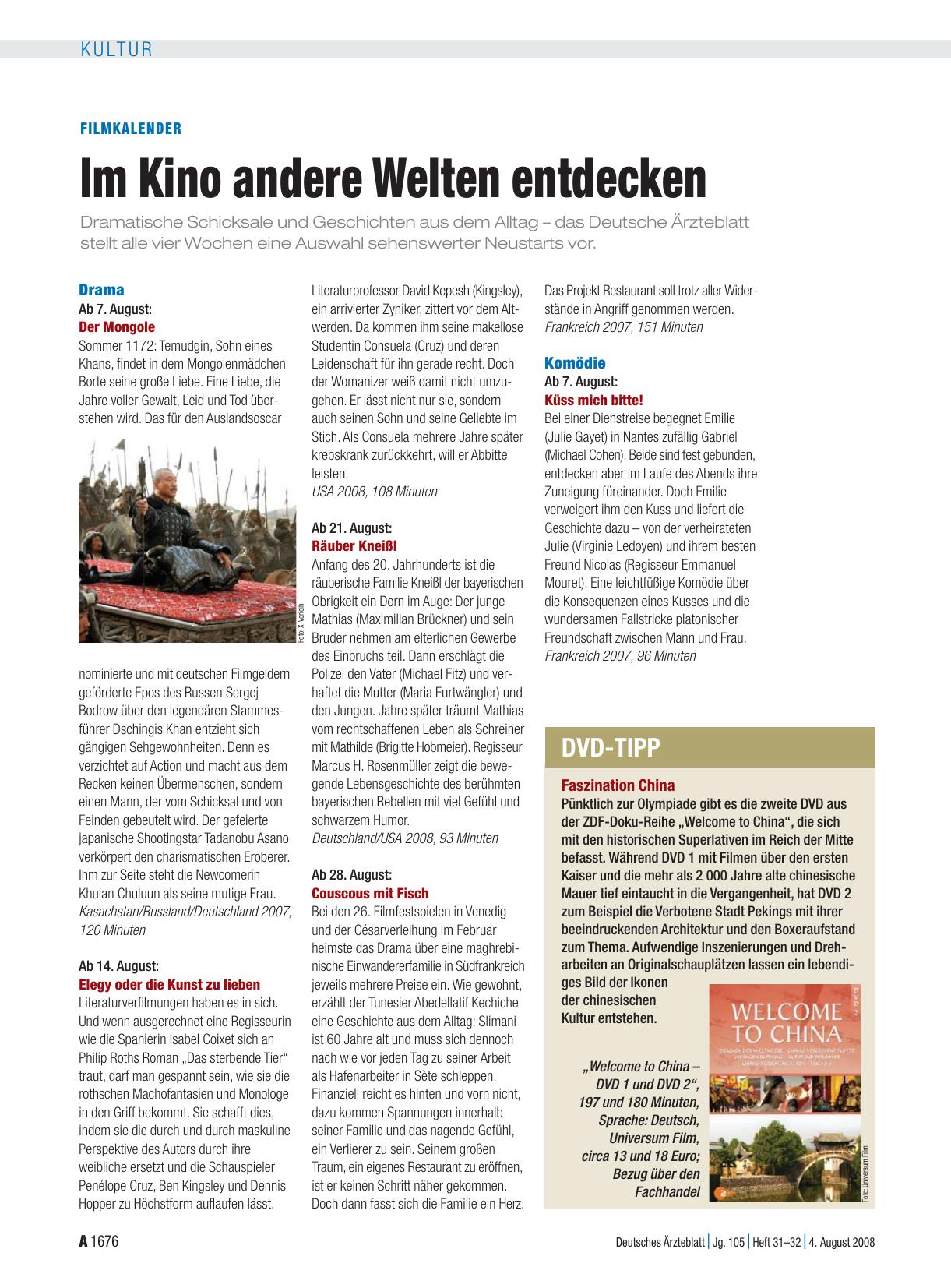 Vorschauseite 1: Filmkalender: Im Kino andere Welten entdecken