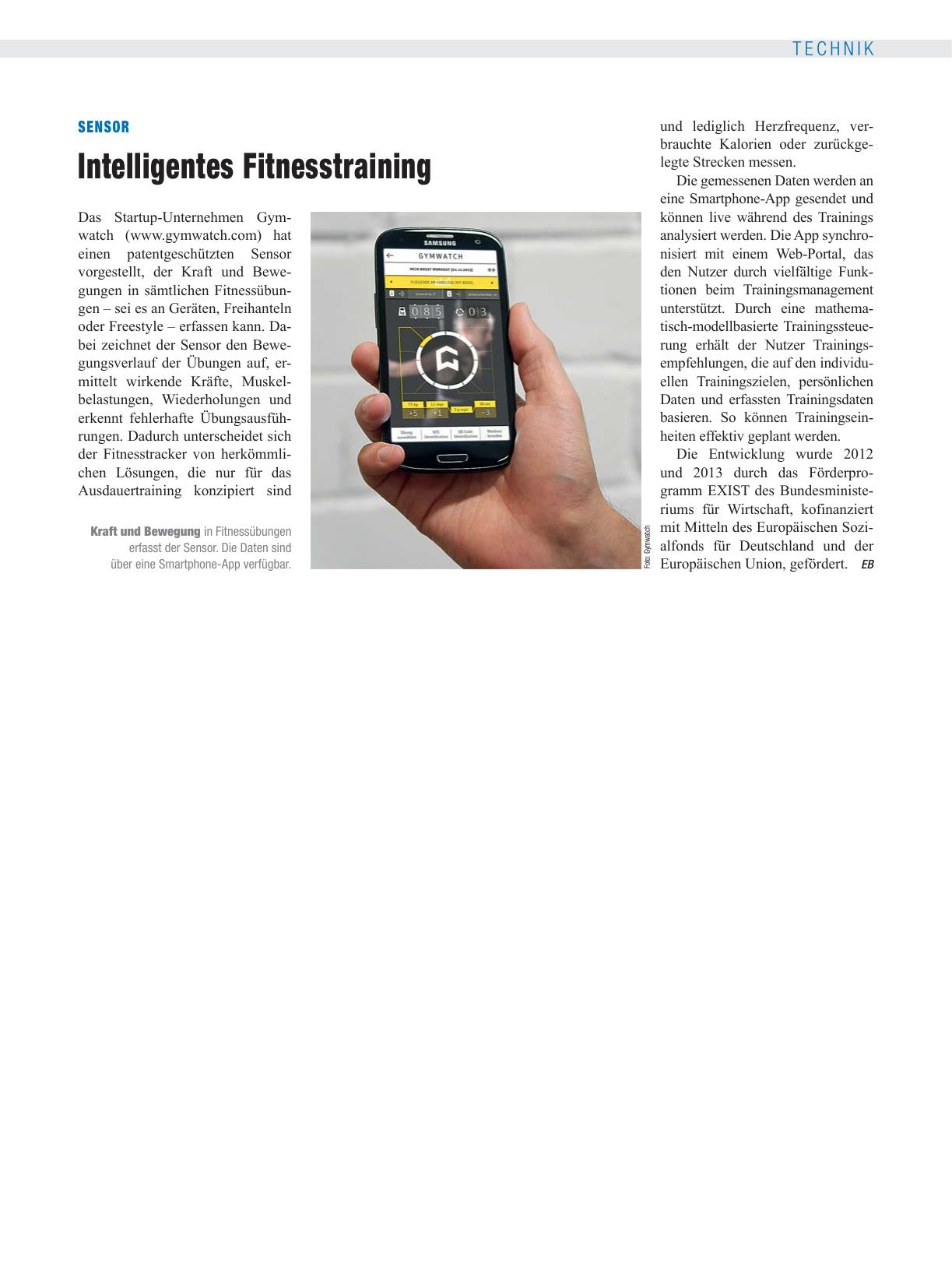 Vorschauseite 1: Sensor: Intelligentes Fitnesstraining